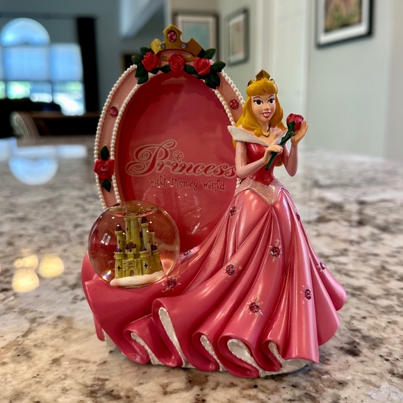 RARE Disney Sleeping Beauty Picture Frame Mini Water Snow Globe Princess Aurora - Picture 1 of 7